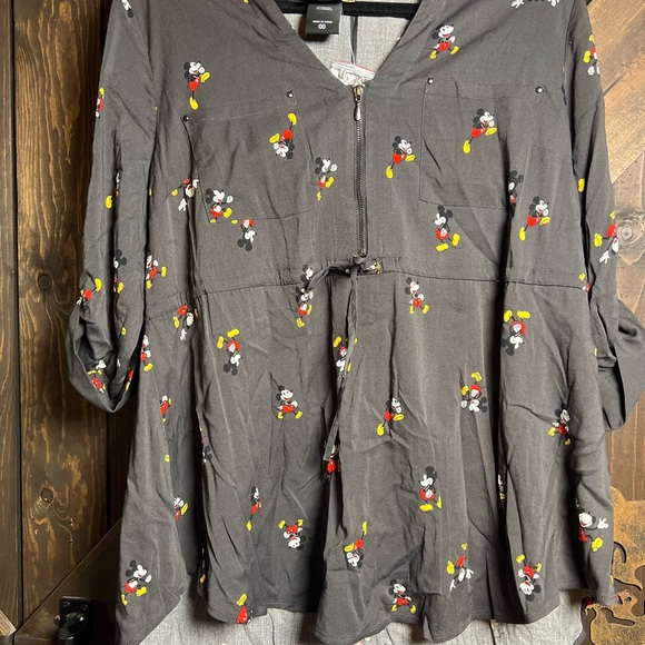 torrid Tops - Torrid Gray Blouse with Mickey Mouse Print